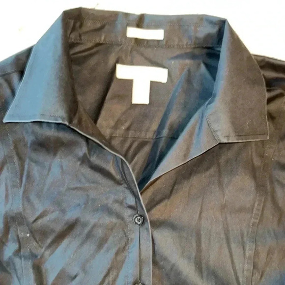 CHICOS no iron button down black size large shirt - Picture 2 of 4
